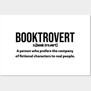 Booktrovert definition - black text Posters and Art